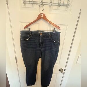 LOFT Dark Wash Skinny Crop Jeans